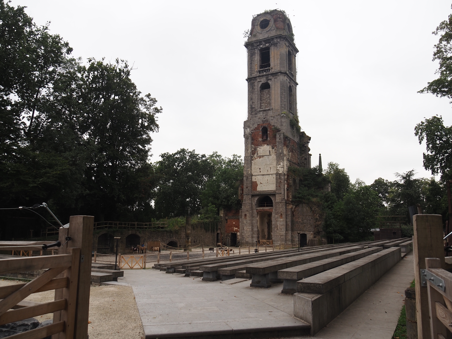 Former raptor show arena, now used for training horses, 2024-09-17