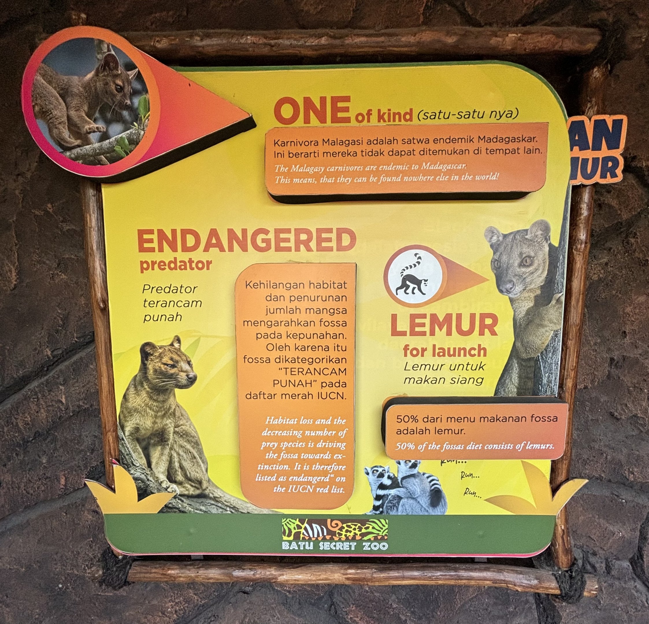 Fossa Exhibit Sign