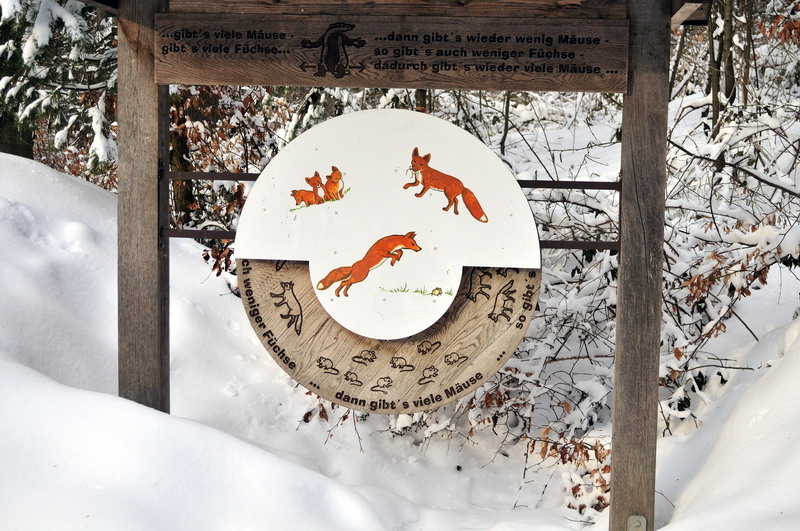 Fox-sign for kids at Wildpark Neuhaus