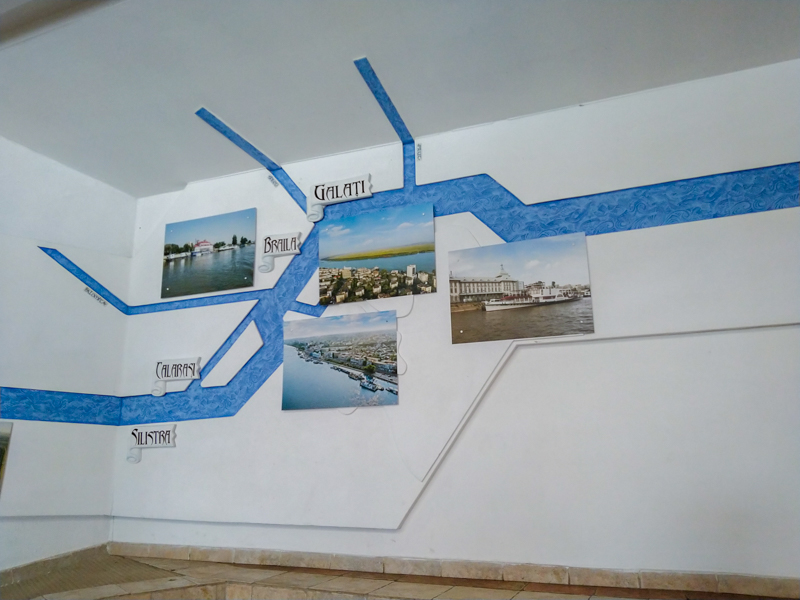 foyer of the aquarium with the course of the river Danube