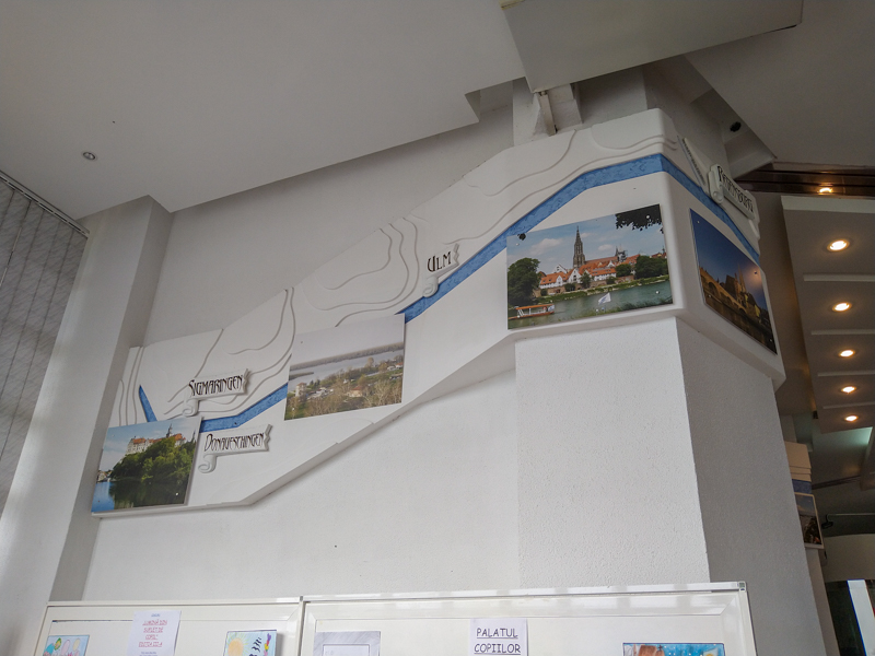 foyer of the aquarium with the course of the river Danube