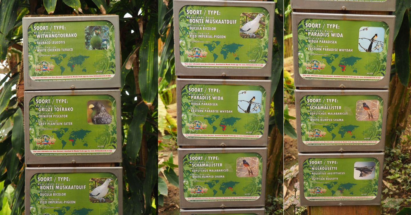 Free-ranging birds - and one bat species - signs (Aug 28th, 2018)