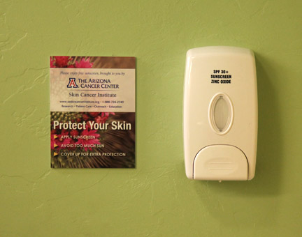 free sunscreen dispenser