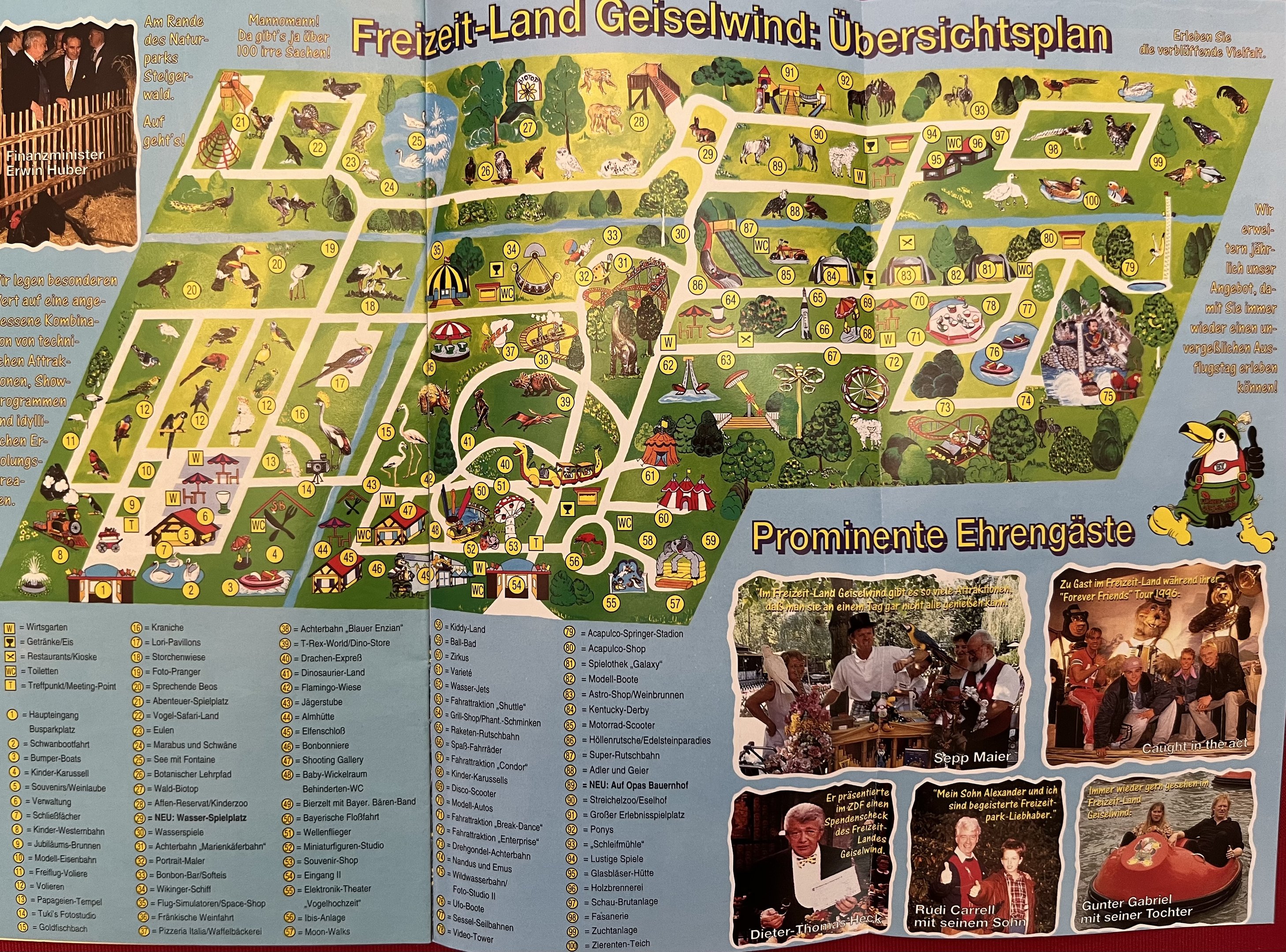 Freizeit-Land Geiselwind Zoo Map - 1998