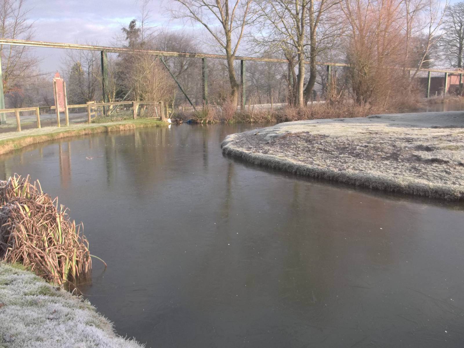 Frozen moat around Baboon Island, 30th December 2014