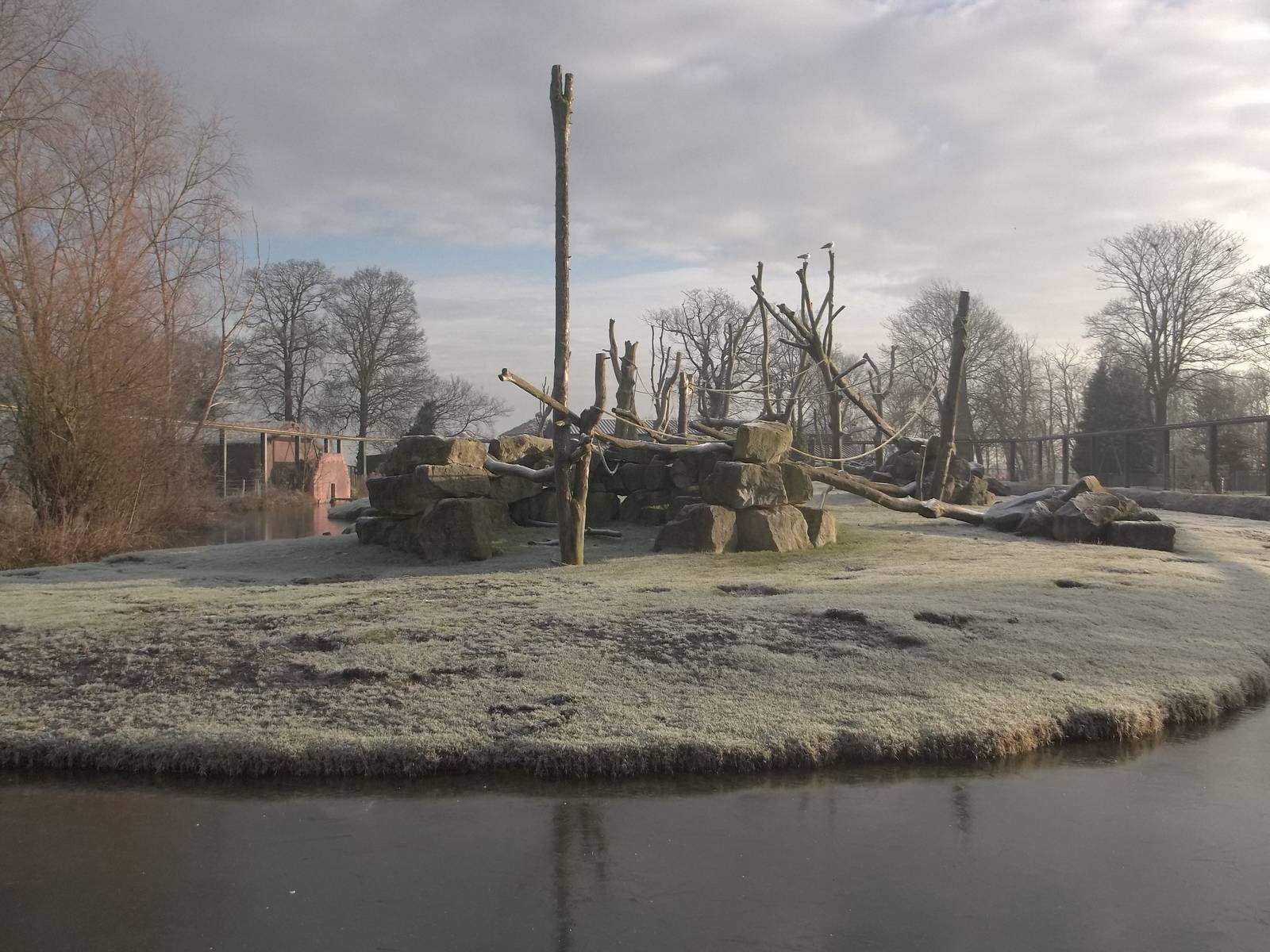 Frozen moat around Baboon Island, 30th December 2014