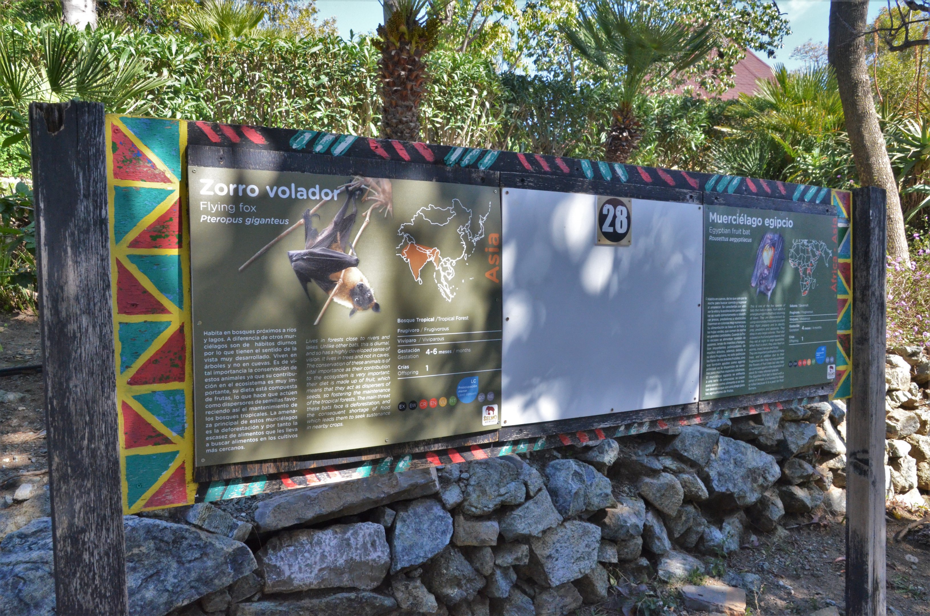 Fruit Bat Signage at Selwo Aventura, 13/03/19