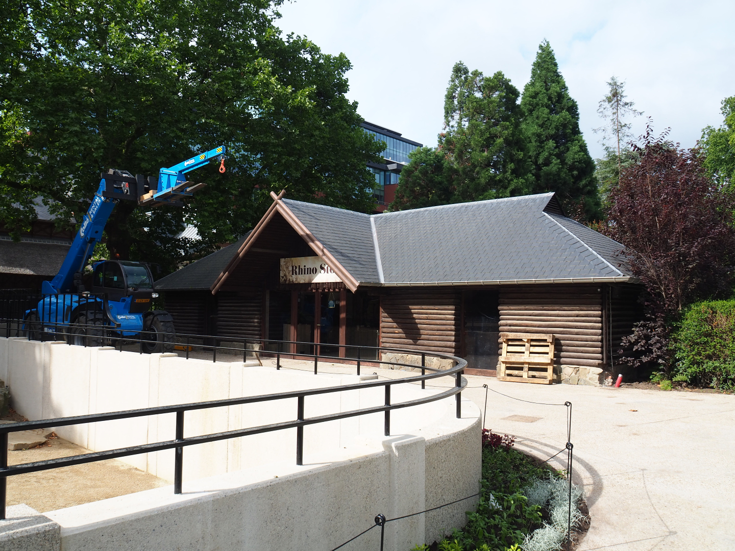 Future rhino shop in one of the old bison barns, 2020-06-28