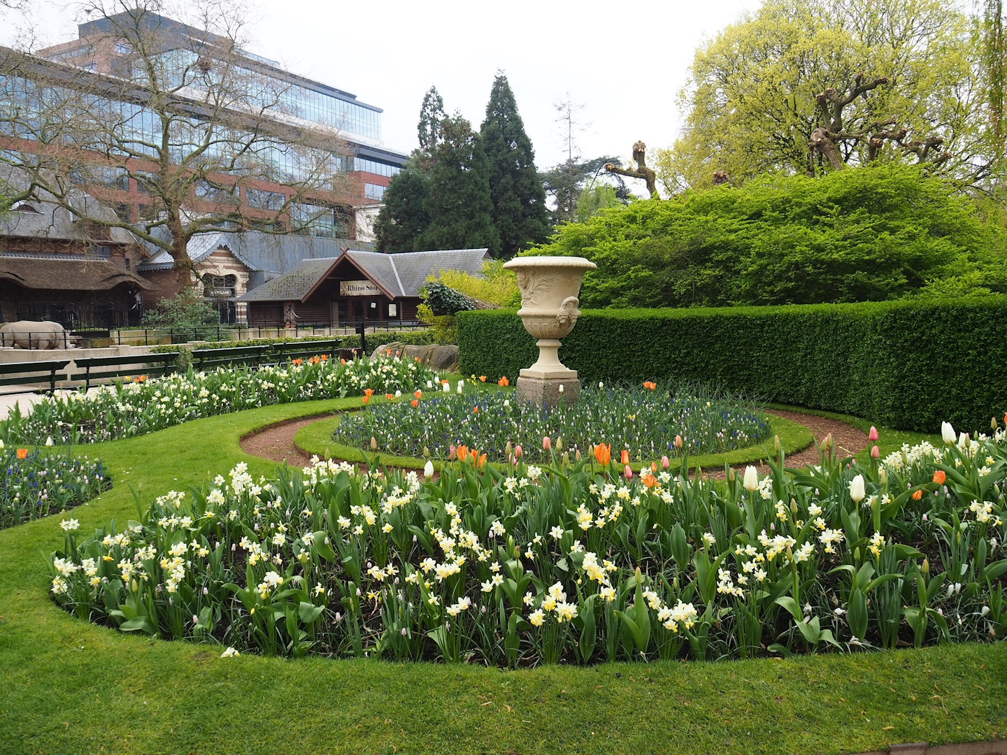 Gardens near Grant's zebra and Southern white rhinoceros paddock, 2023-04-08