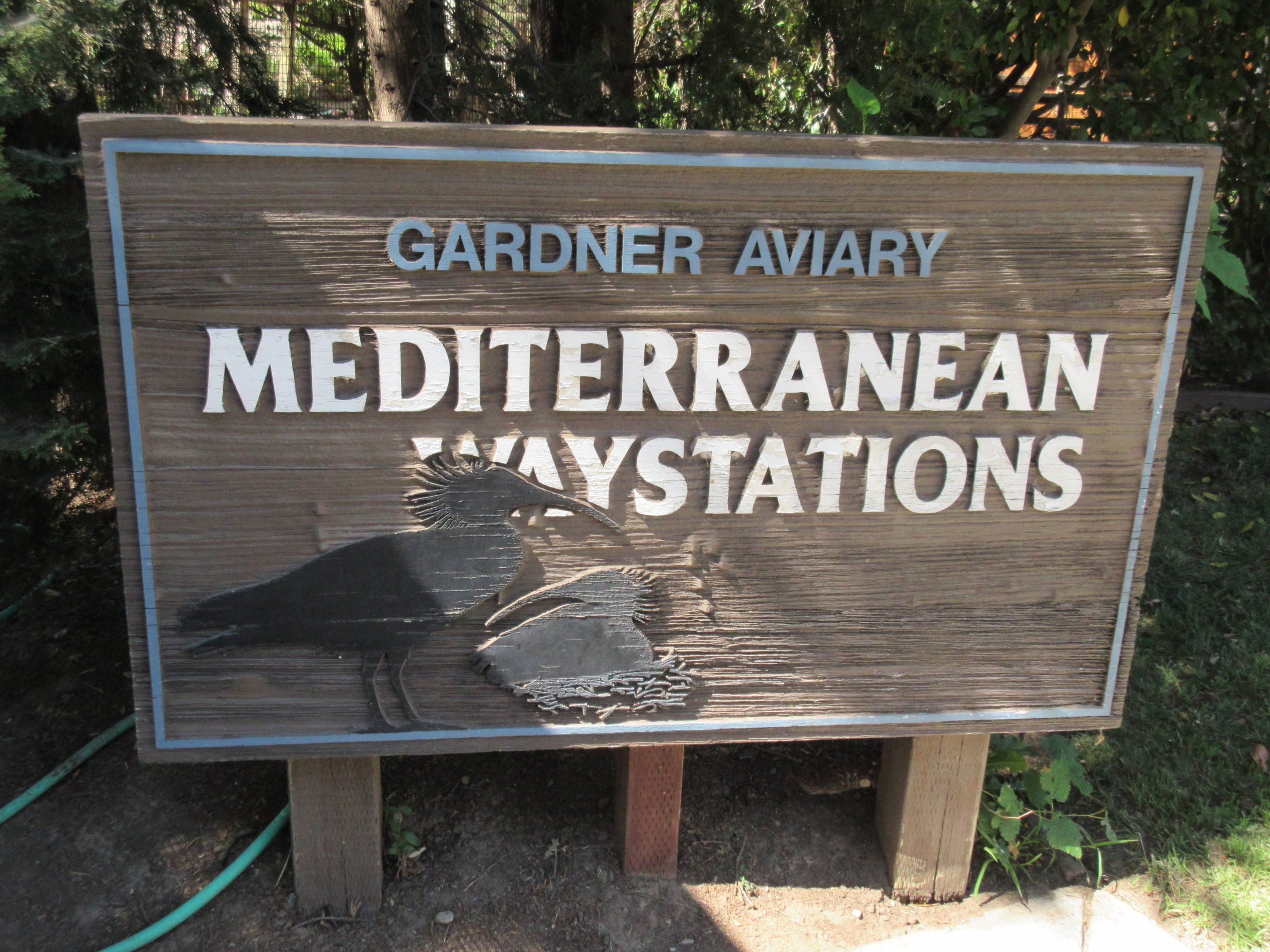 Gardner Mediterranean Waystations Aviary - Entrance Sign