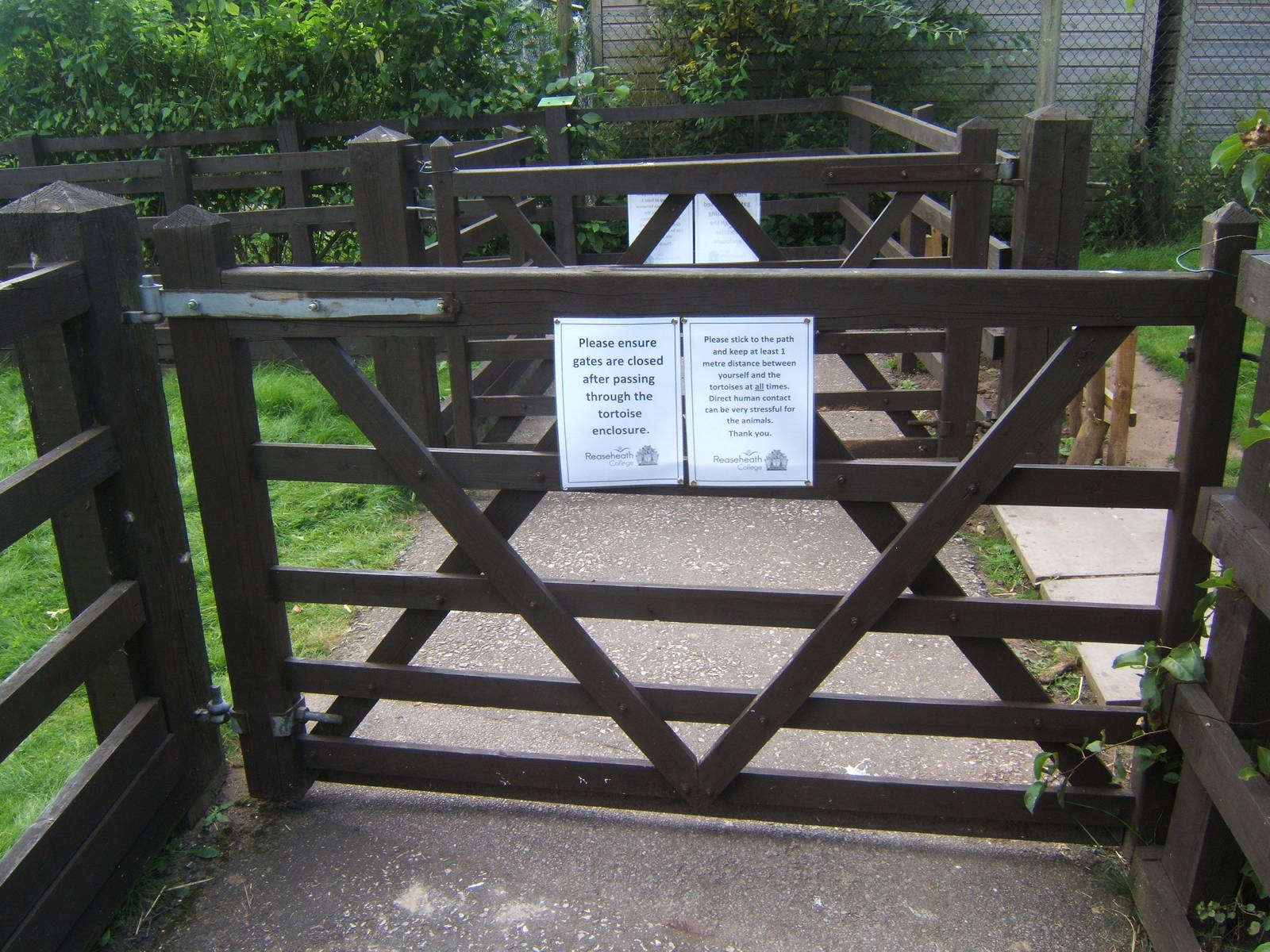 gates so visitor can pass through the Sulcatta enclosure