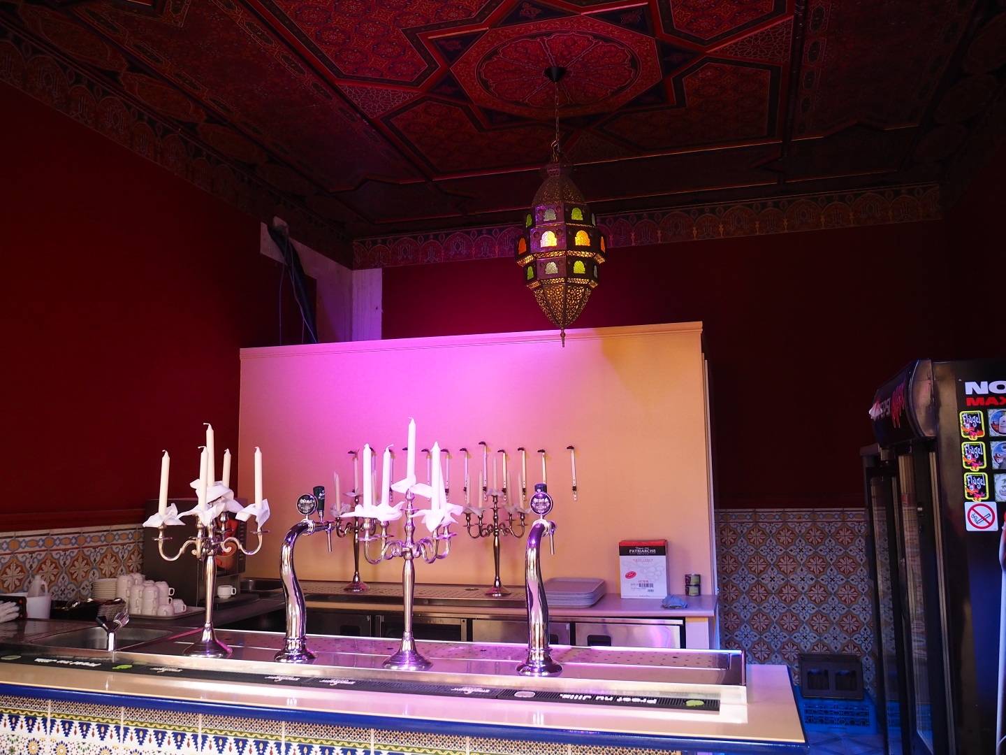 Gaudy bar area in the Spanish restaurant (Aug 28th, 2018)