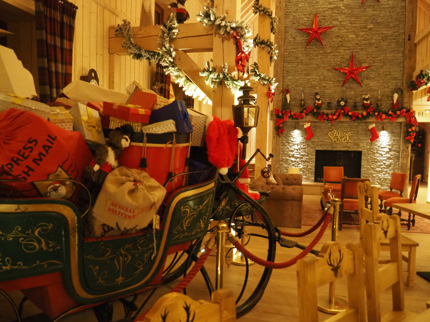 Gaudy Christmas decorations in Santa's Bar, 2020-09-02