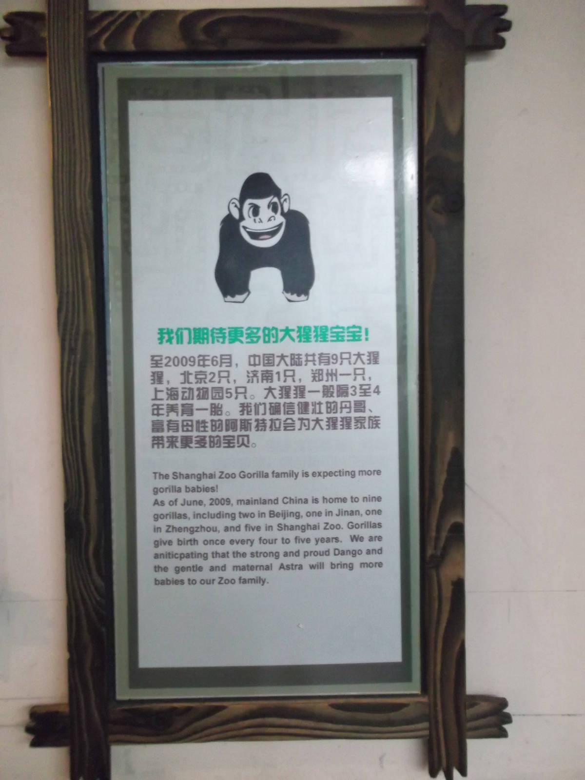 General Gorilla info sign