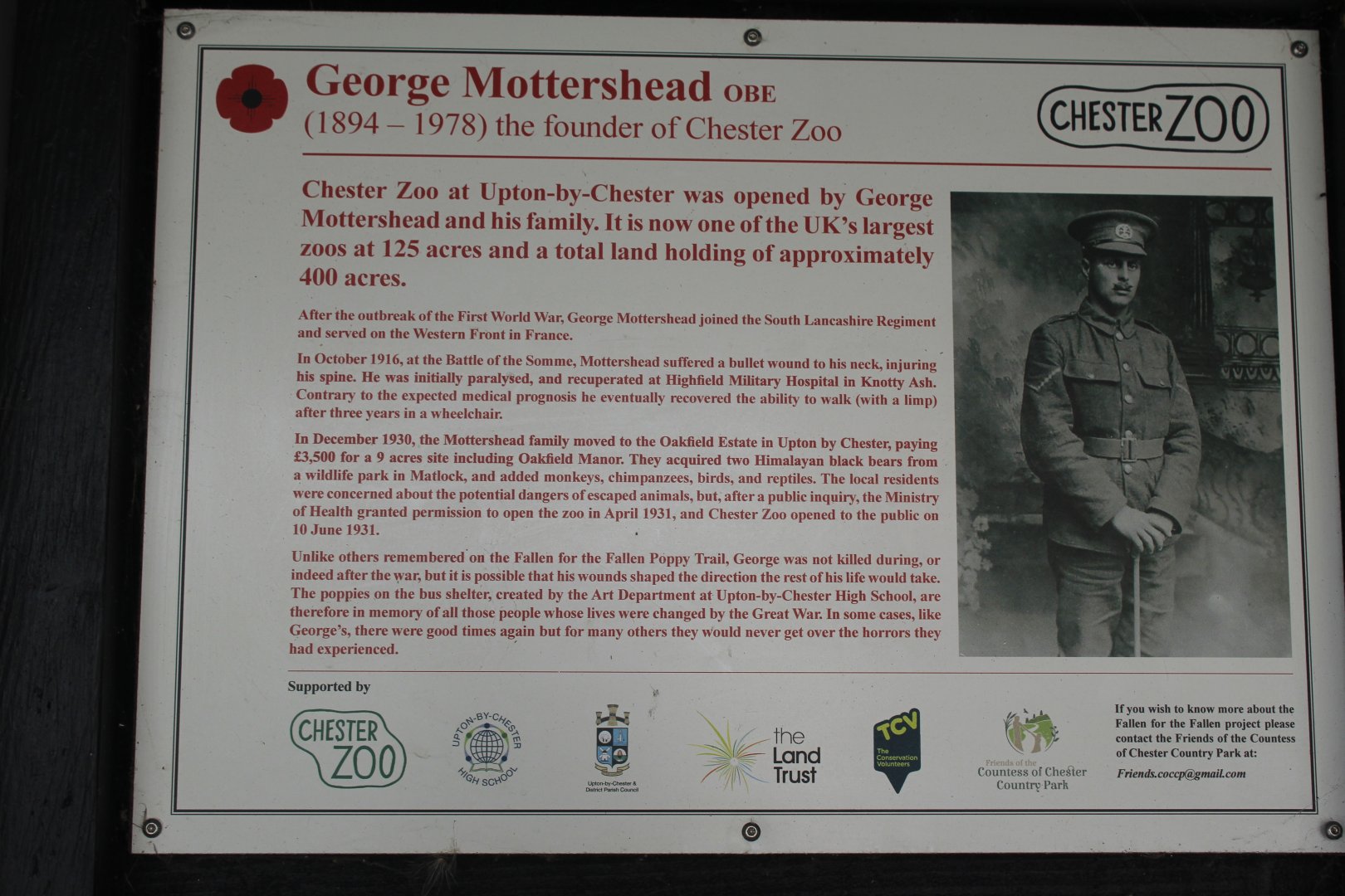 George Mottershead Memorial sign