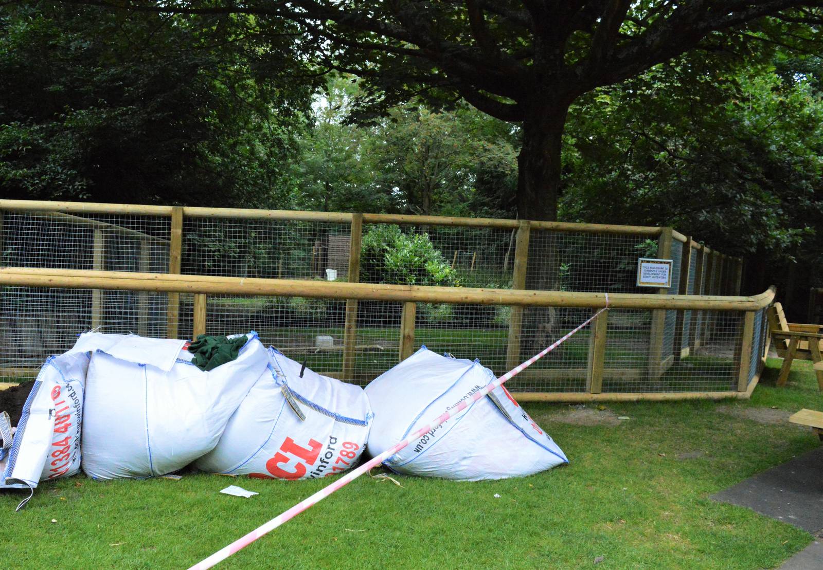 Giant anteater enclosure under construction