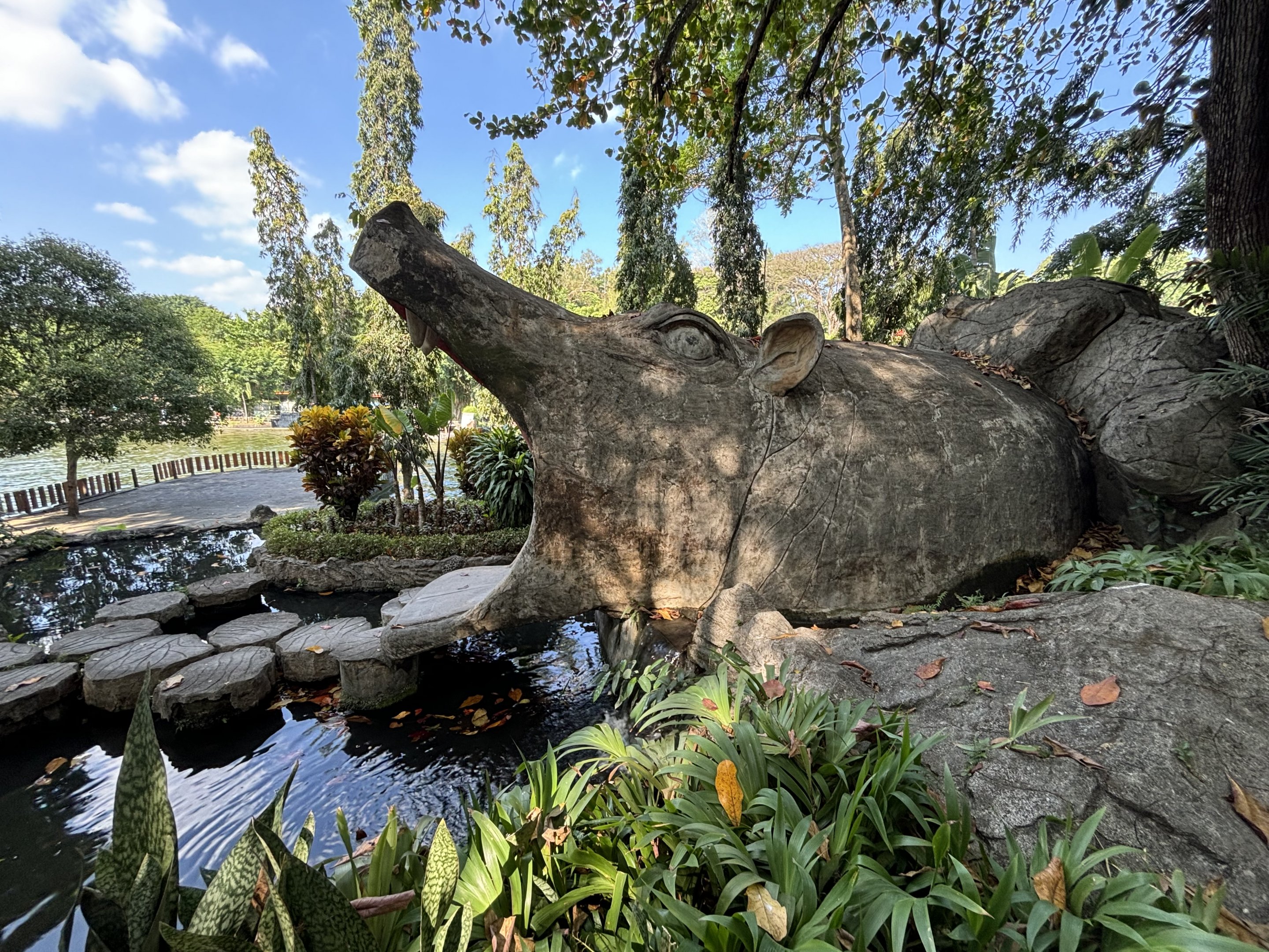 Giant Hippo (?) Statue