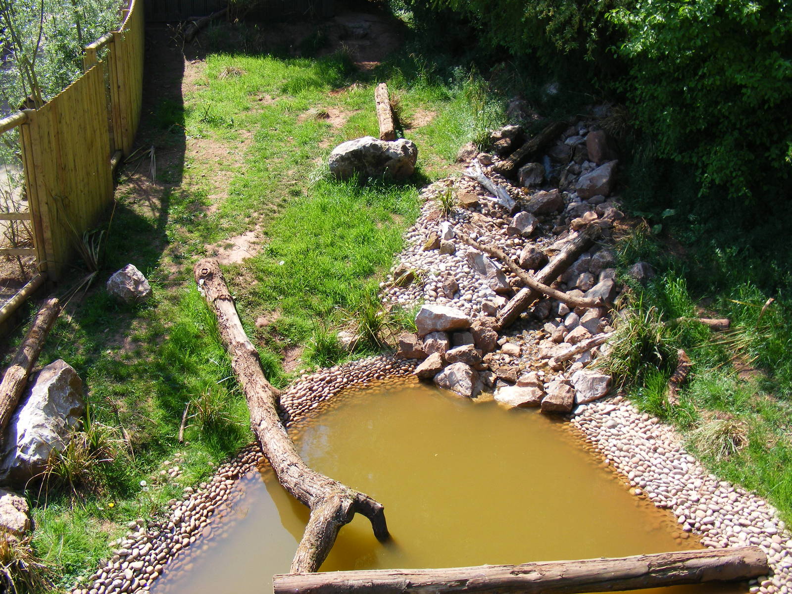 Giant otter enclosure at South Lakes Wild Animal Park, 23 May 2010