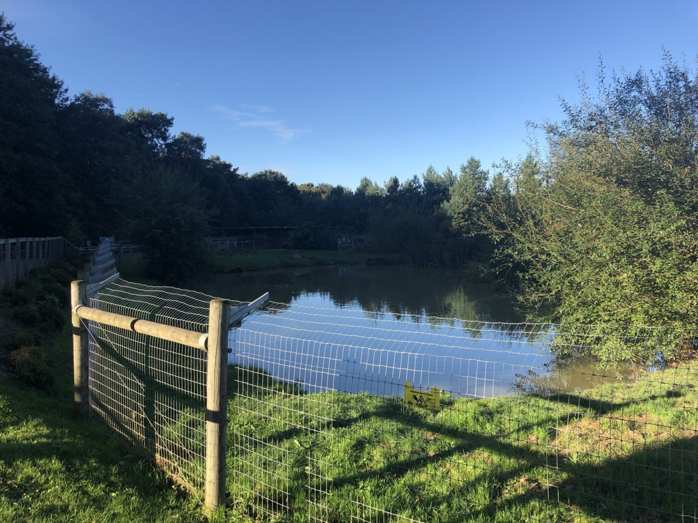 Giant Otter Enclosure at Yorkshire Wildlife Park (October 2021)