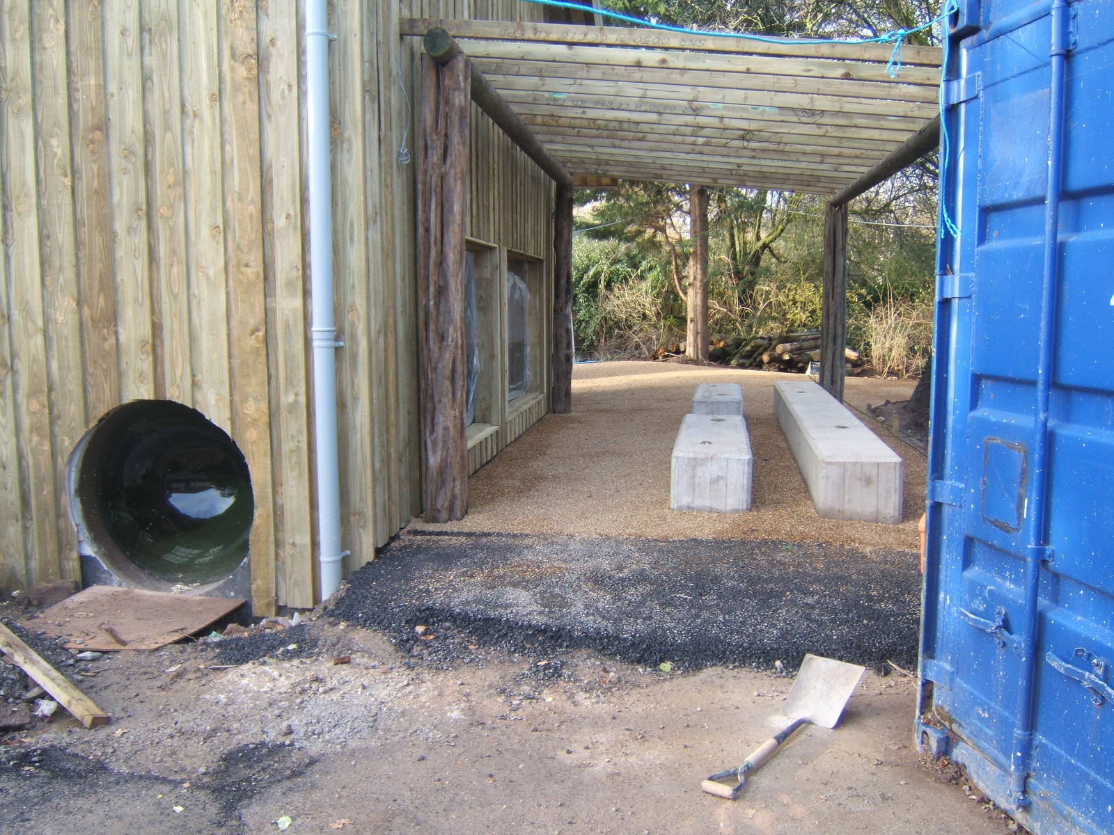 Giant Otter House construction work