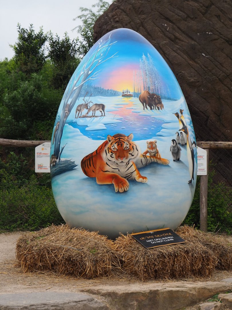 Giant painted easter egg with animals from The Land of the Cold, 2023-05-15