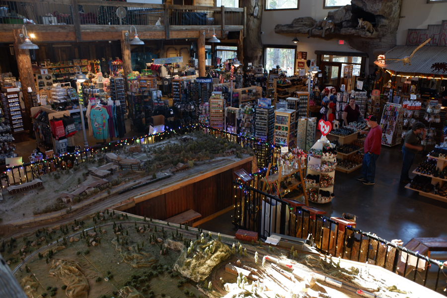 gift shop with model train layout