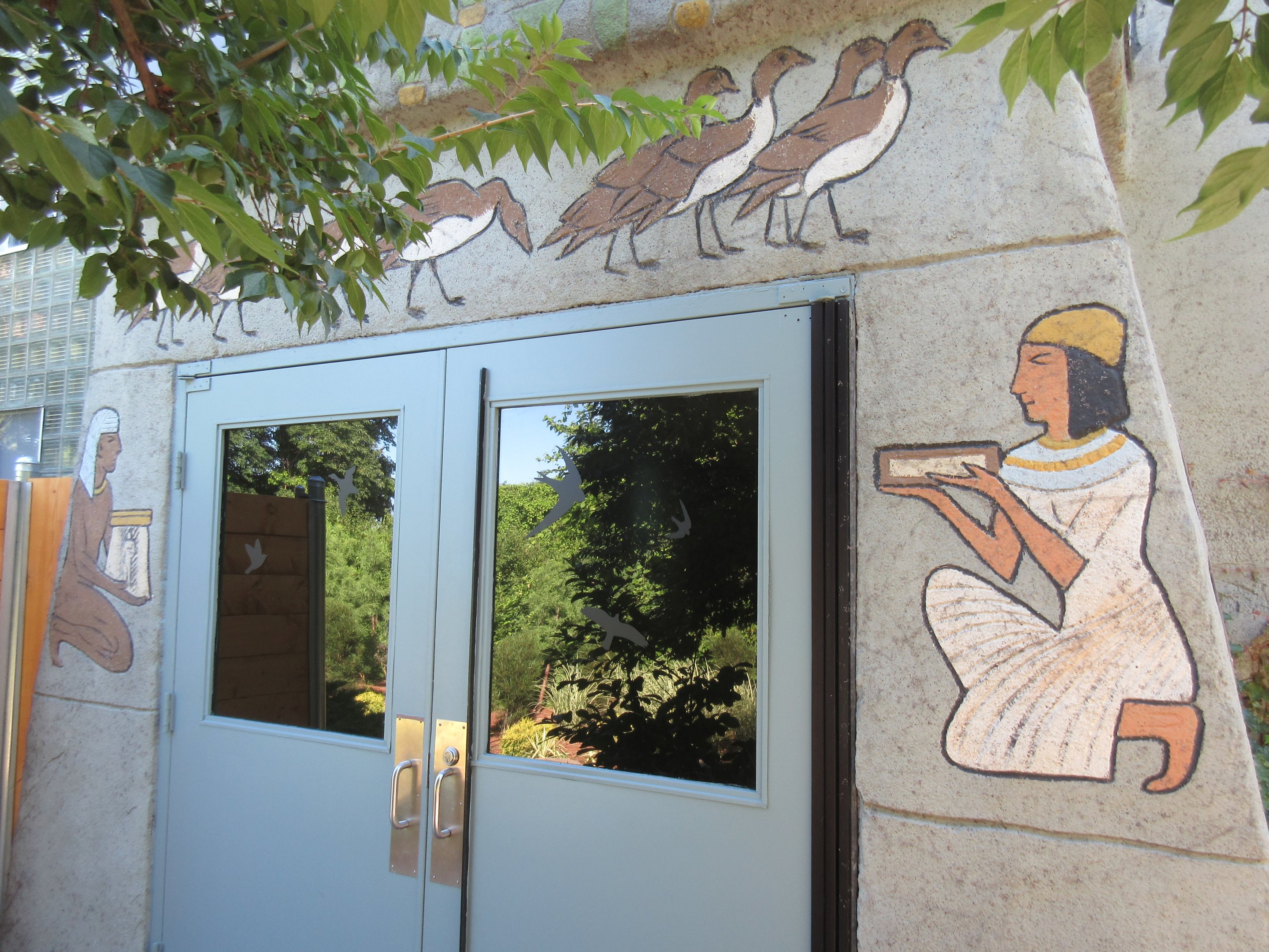 Giraffe Barn Doors - Egyptian facade still in place