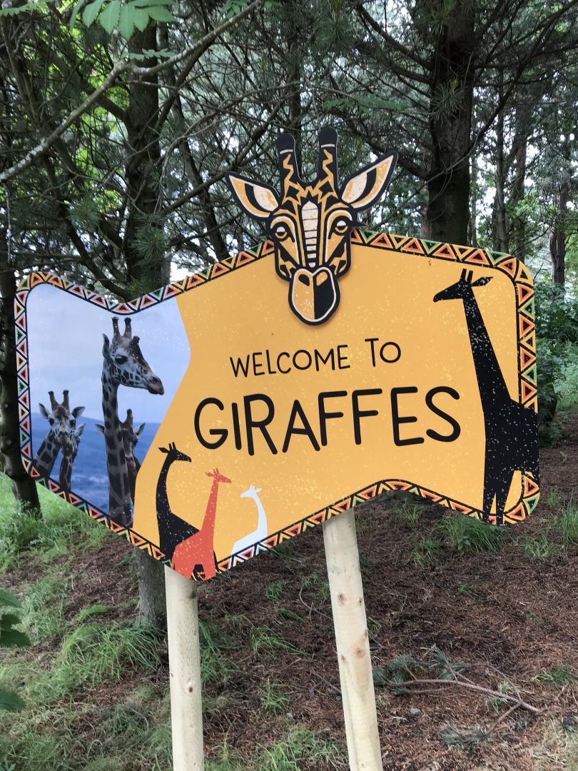 Giraffe entrance sign