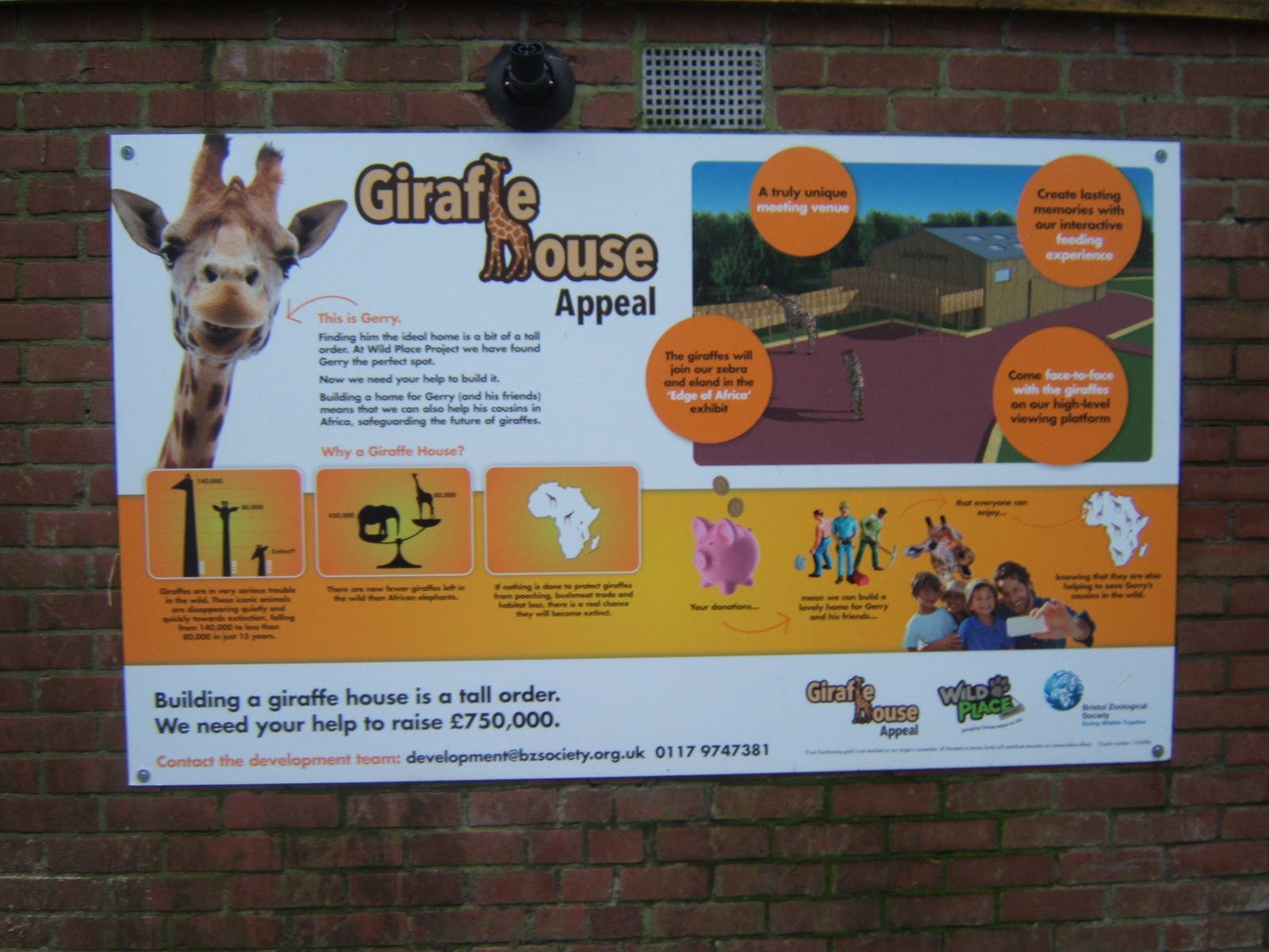 Giraffe House appeal sign on old Giraffe House