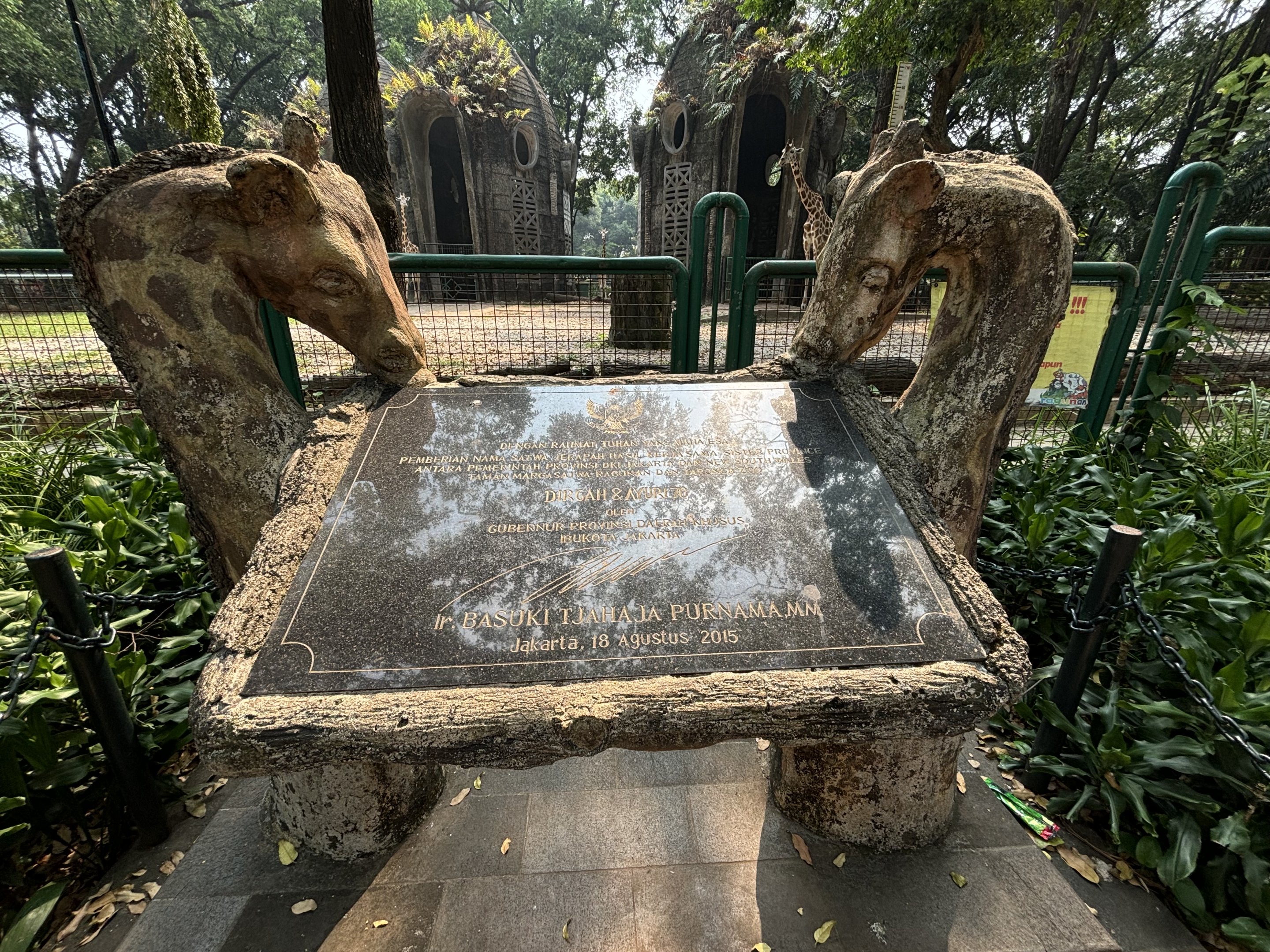 Giraffe Statues + 2015 Plaque