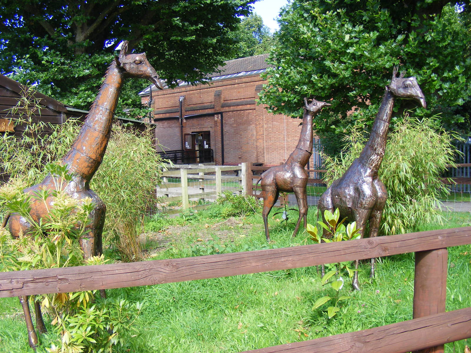 Giraffe statues at Birmingham Nature Centre, 30 August 2010