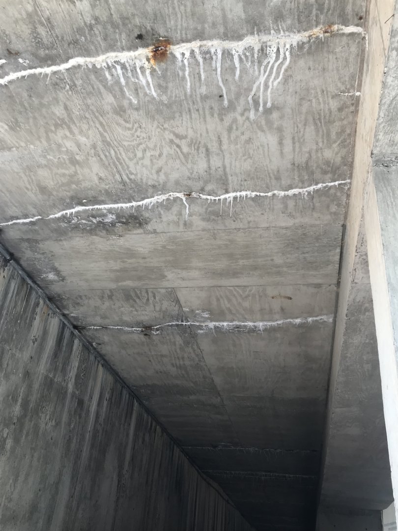 Gluecicles underneath concrete ramp