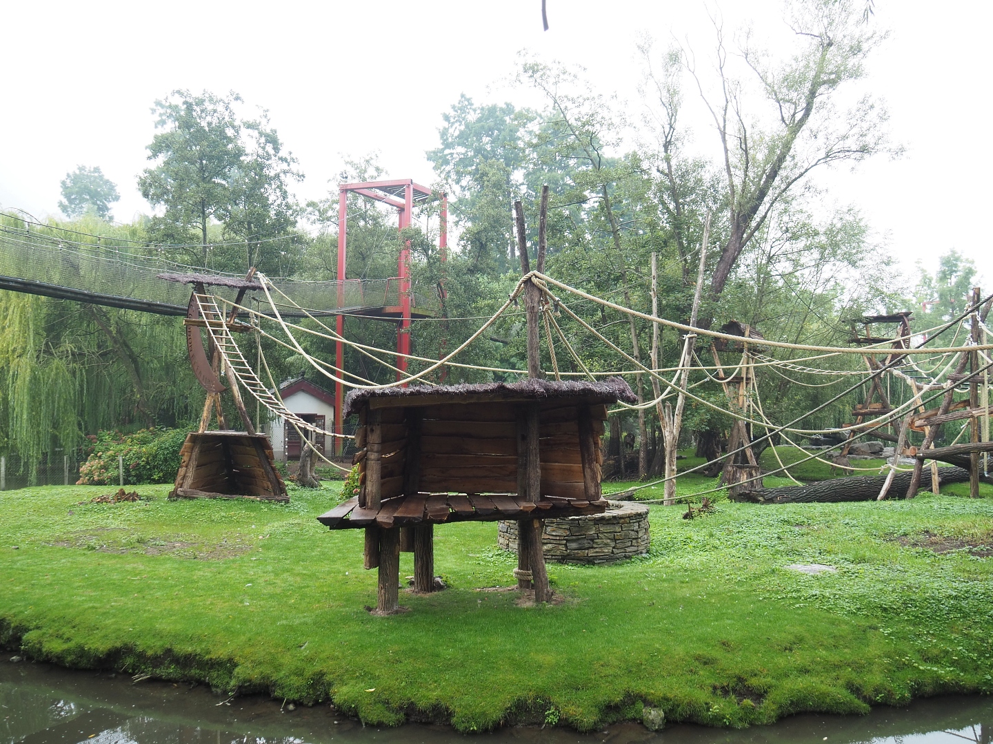 Golden-cheeked gibbon, Central Chinese goral and Siberian crane exhibit, 2022-09-15