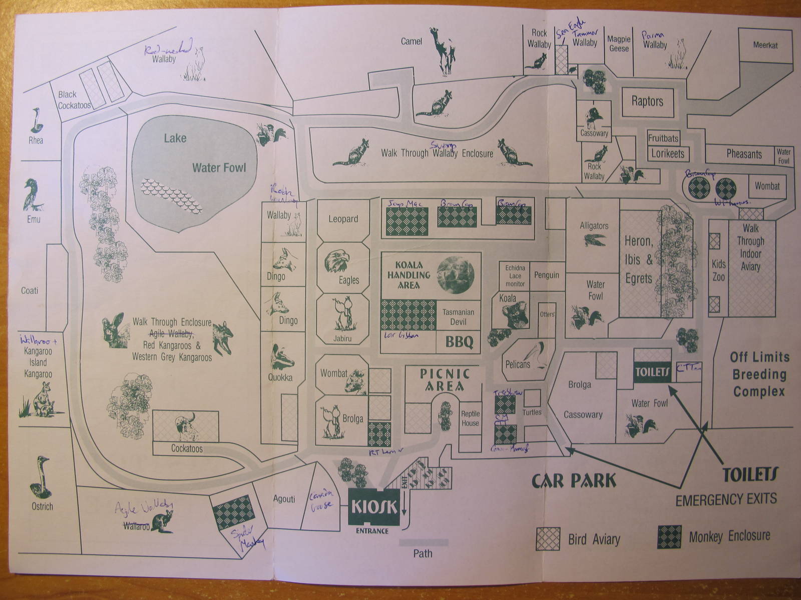 Gorge Wildlife Park Map Nov 2013