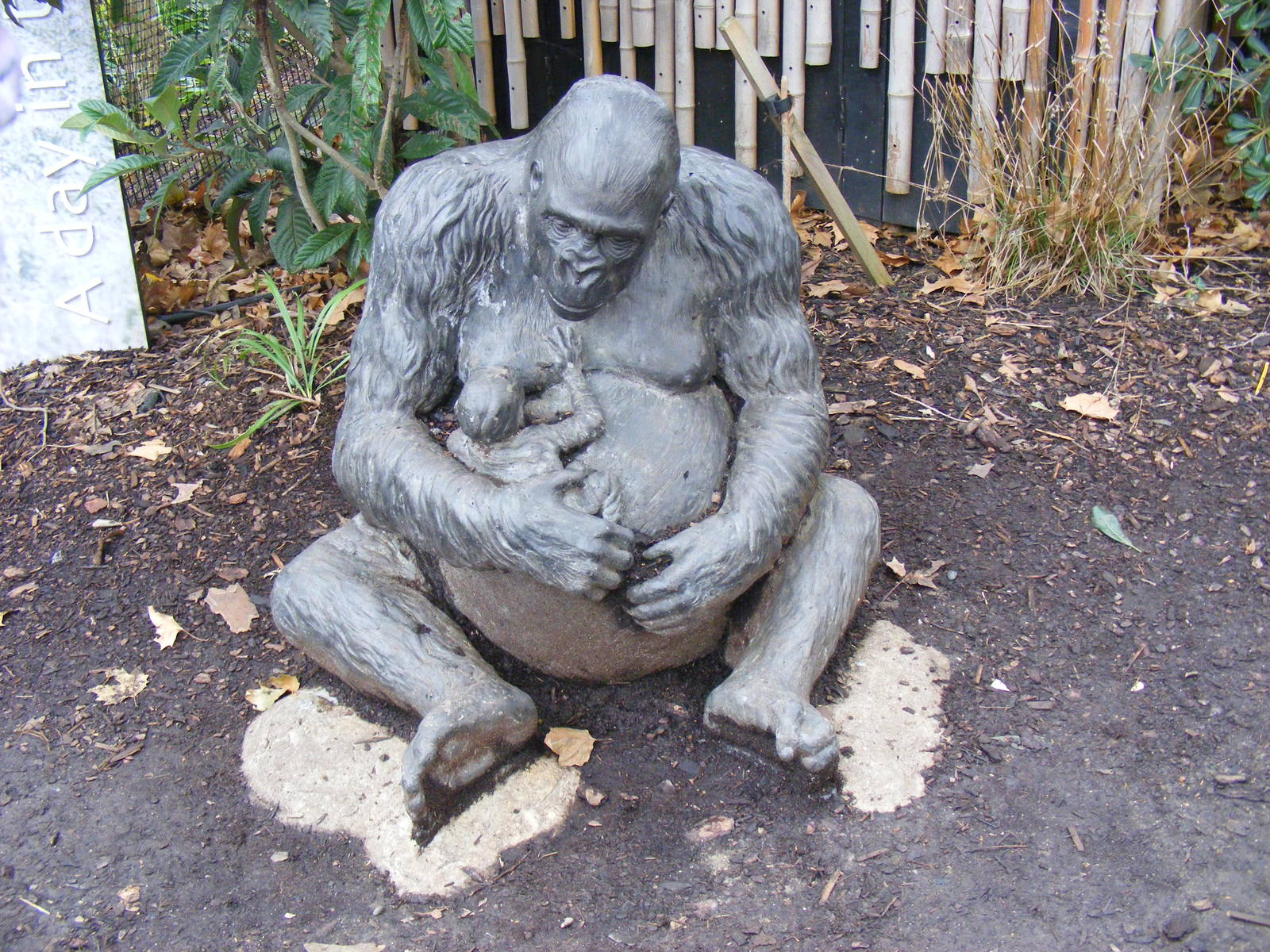 Gorilla statue at London Zoo, 15 January 2011