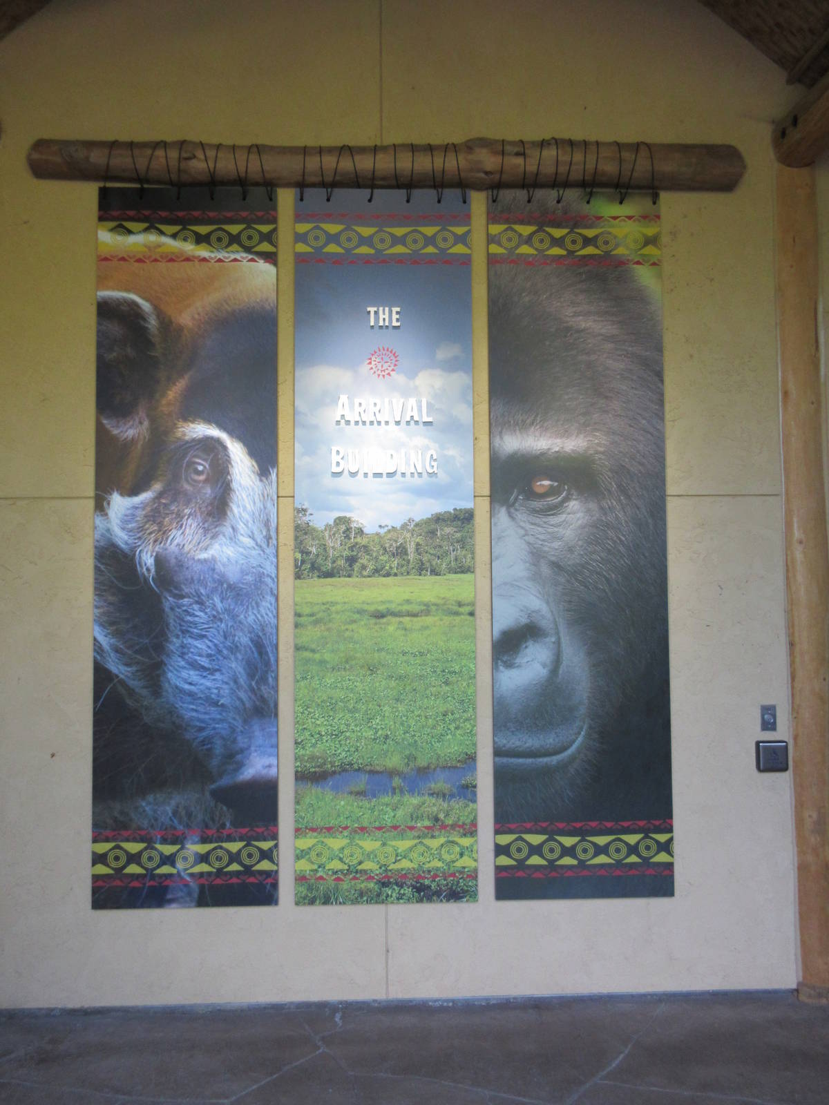 Gorillas of the African Forest - Arrival Building Sign