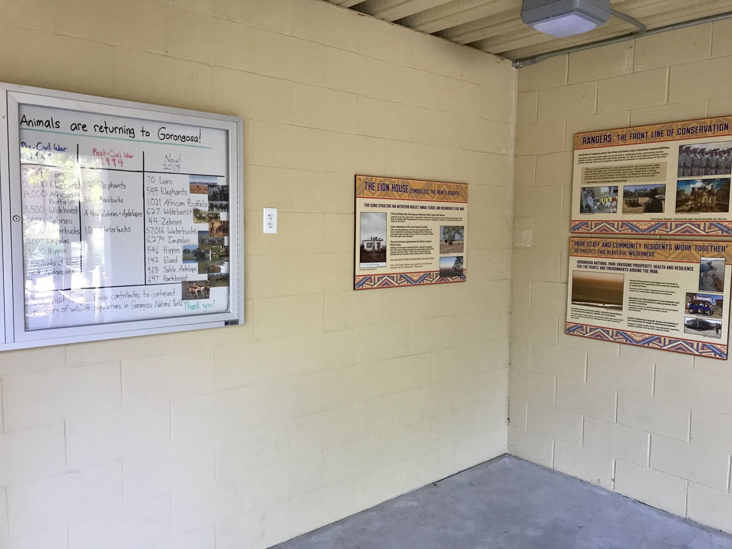 Gorongosa Exhibit - Interpretive Shelter