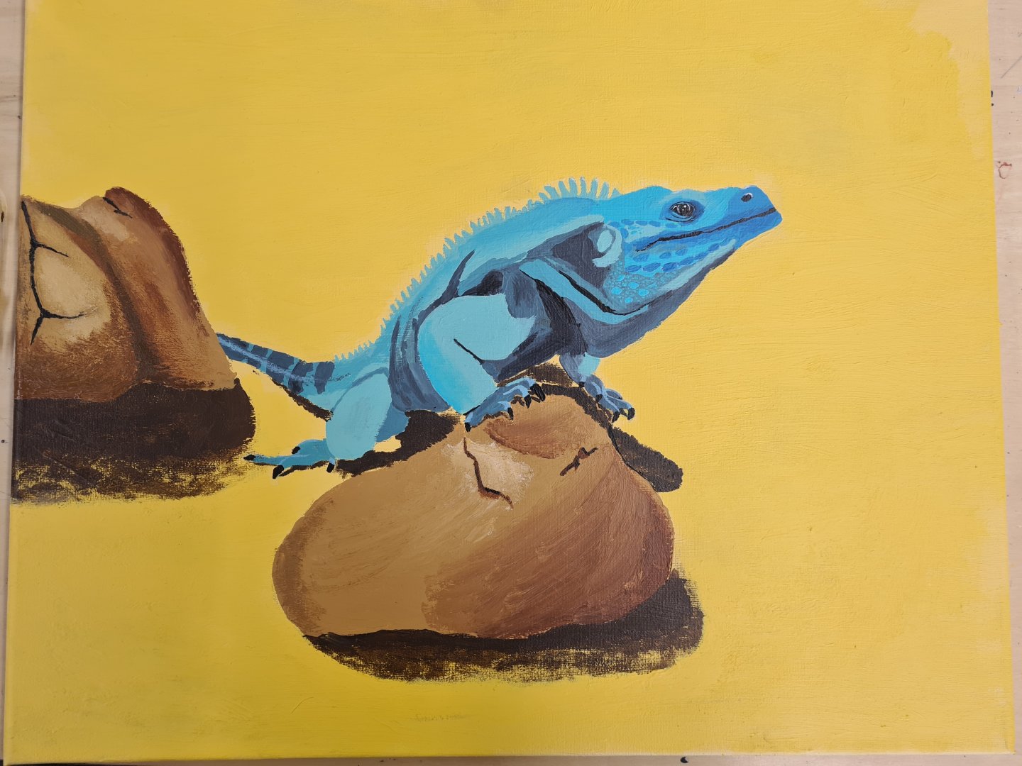 Grand Cayman Blue Iguana painting