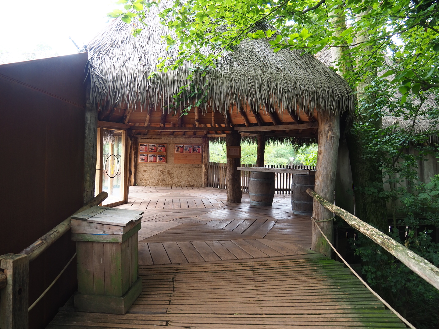 Greater flamingo aviary and white rhinoceros paddock viewing hut, 2019-07-21