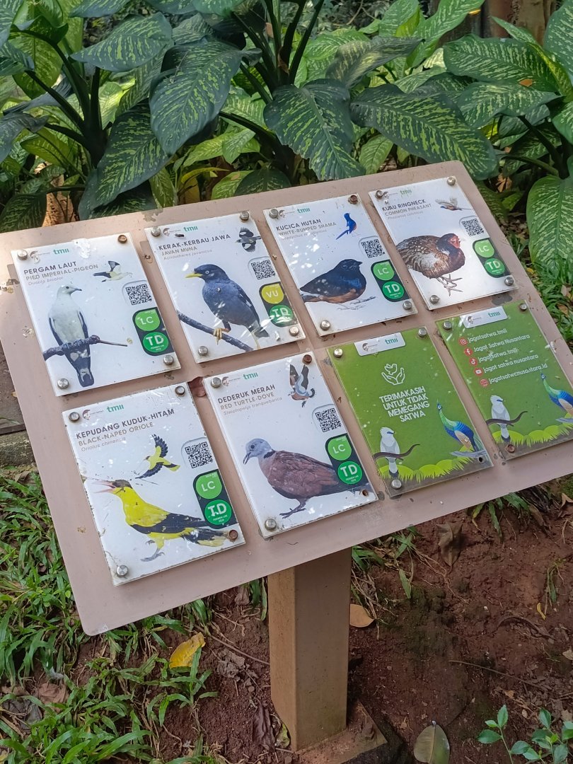 Greater Sunda Aviary free-roaming birds signage example