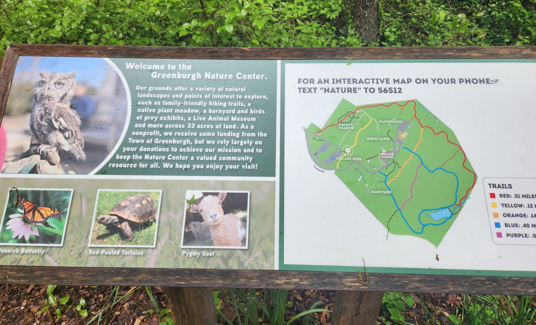 Greenburgh Nature Center (NY) - Map and intro sign