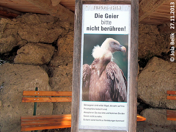 Griffon vulture sign at Zoo Hellbrunn Salzburg