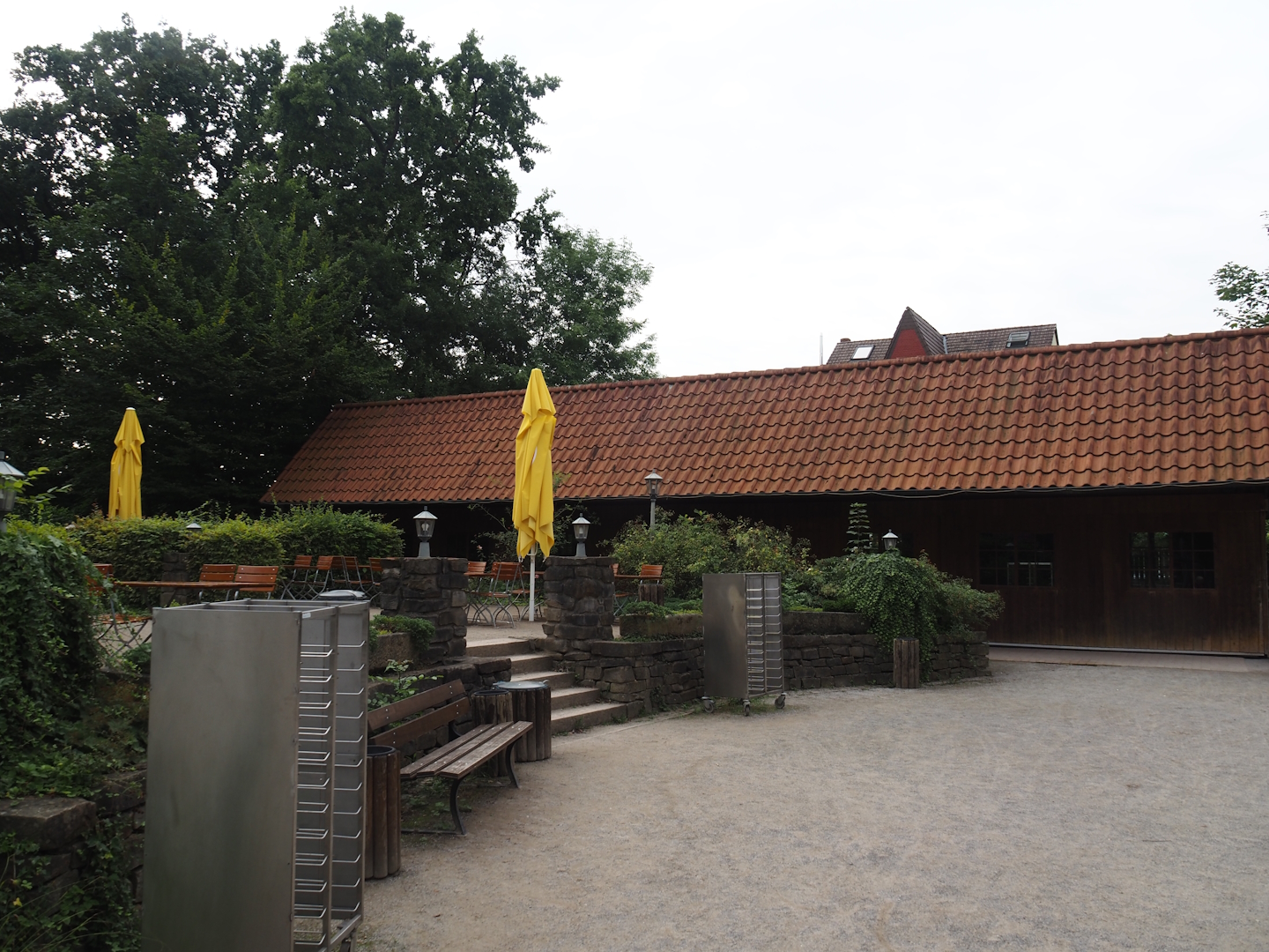 Grimberger Hof farm area - Eating area and Remise events building, 2024-08-05