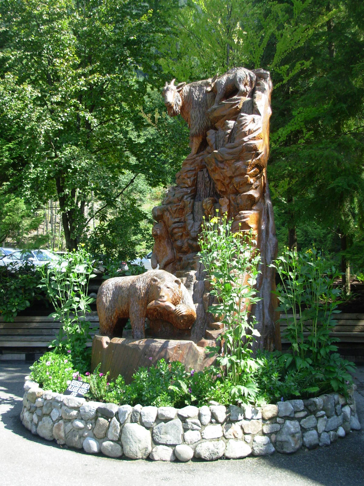 Grizzly Bear + Rocky Mountain Goat Statue