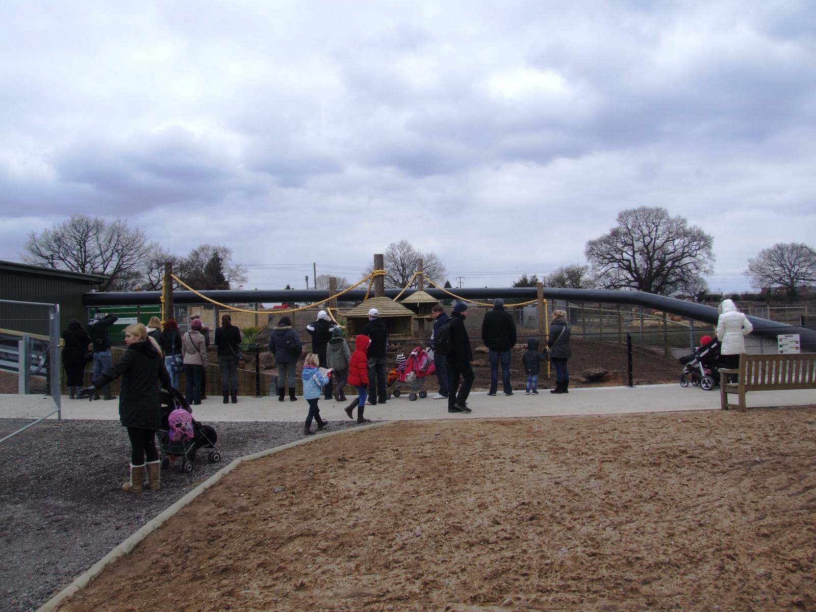 Guinea Baboon Enclosure at Yorkshire WP, 01/04/13