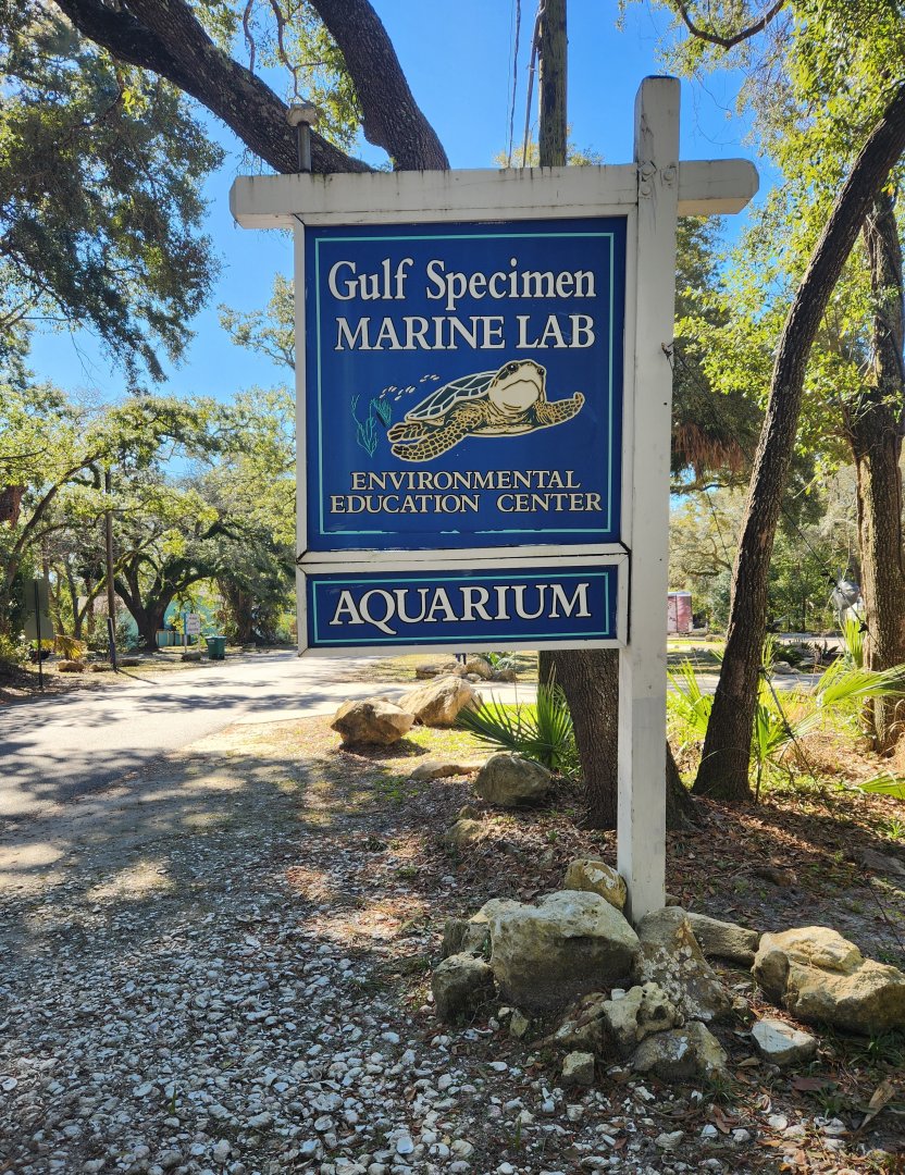 Gulf Specimen Aquarium - Entrance sign