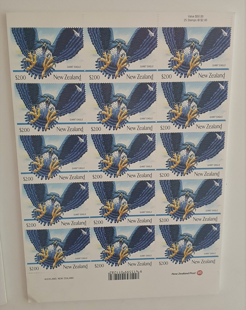 Haast's Eagle stamp art, Nelson Provincial Museum