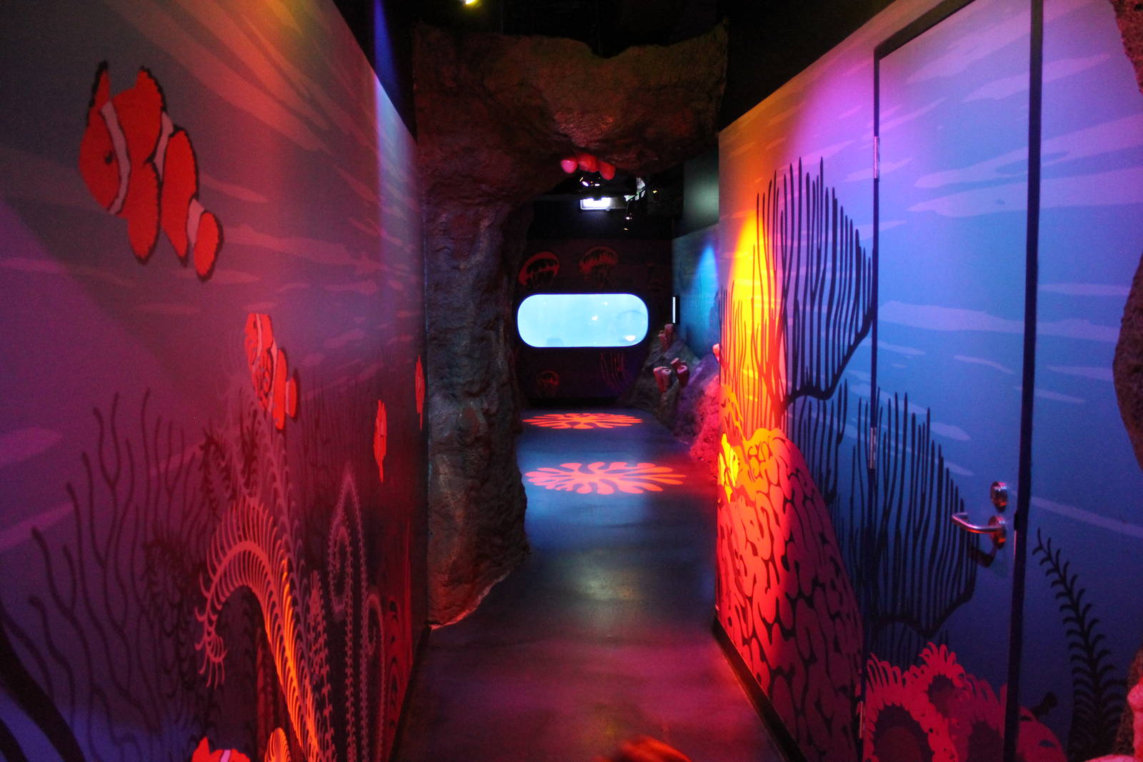 hallway leading to jellyfish tank