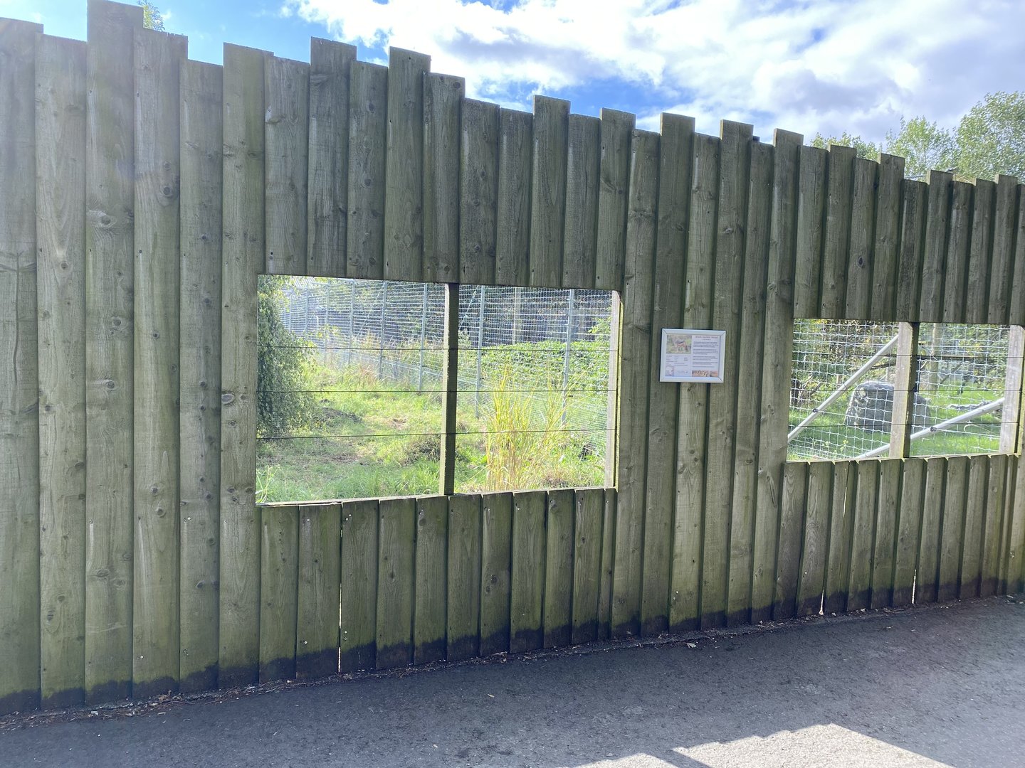 Hamerton black backed jackal enclosure main viewing / signage