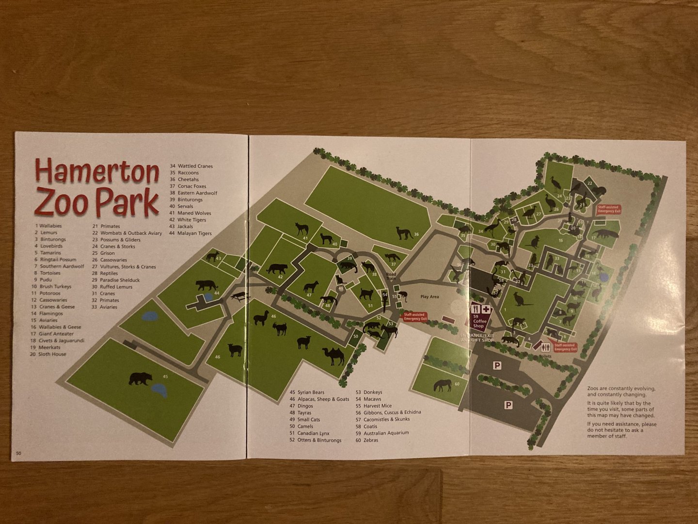 Hamerton Zoo map
